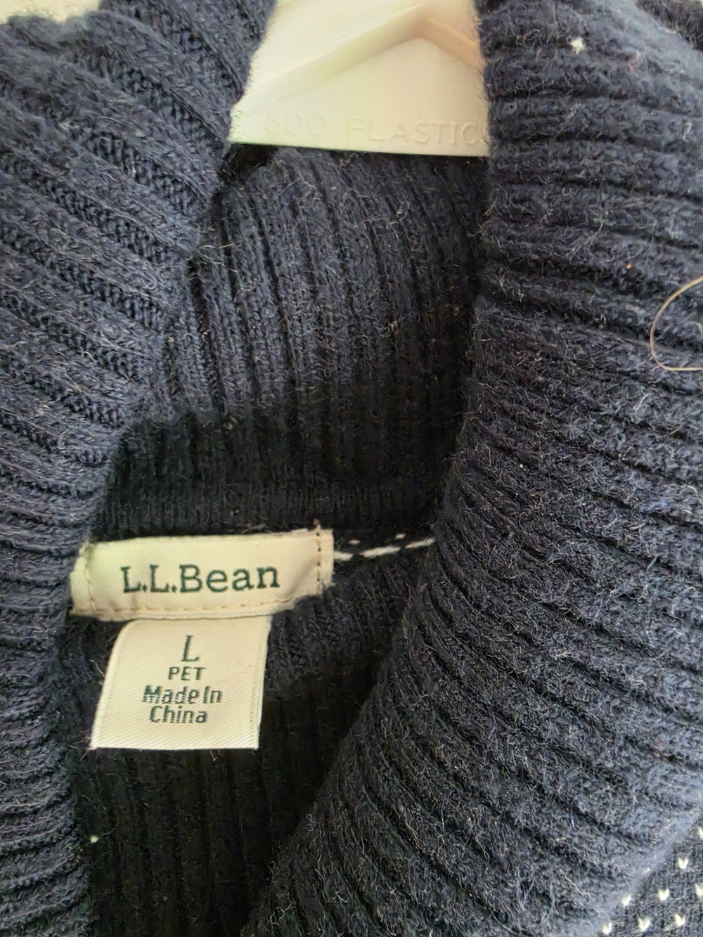L.L.Bean Women's Dark Navy Ribbed Turtleneck Sweater